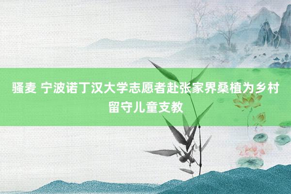 骚麦 宁波诺丁汉大学志愿者赴张家界桑植为乡村留守儿童支教