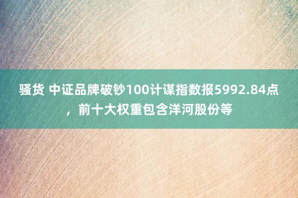 骚货 中证品牌破钞100计谋指数报5992.84点，前十大权重包含洋河股份等