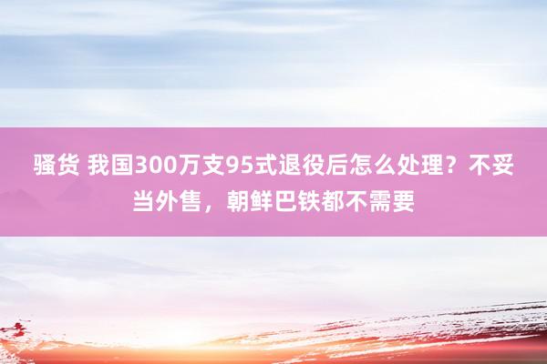 骚货 我国300万支95式退役后怎么处理？不妥当外售，朝鲜巴铁都不需要