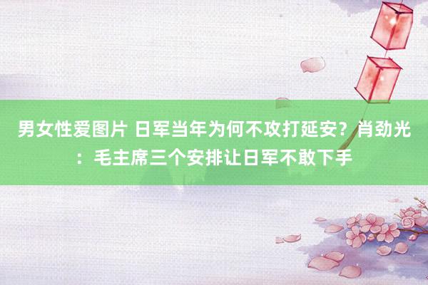 男女性爱图片 日军当年为何不攻打延安？肖劲光：毛主席三个安排让日军不敢下手