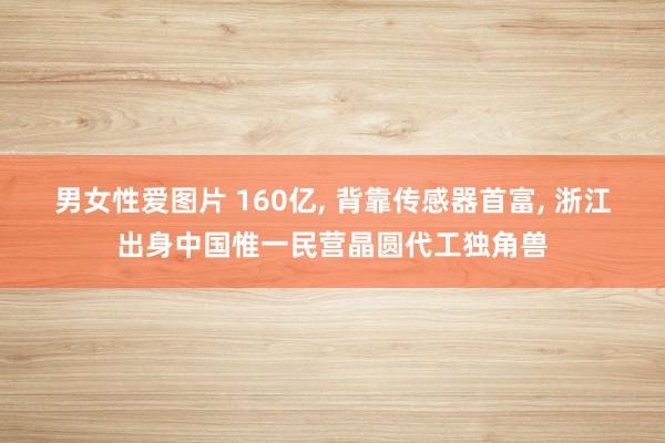 男女性爱图片 160亿, 背靠传感器首富, 浙江出身中国惟一民营晶圆代工独角兽