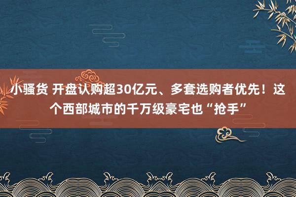 小骚货 开盘认购超30亿元、多套选购者优先！这个西部城市的千万级豪宅也“抢手”