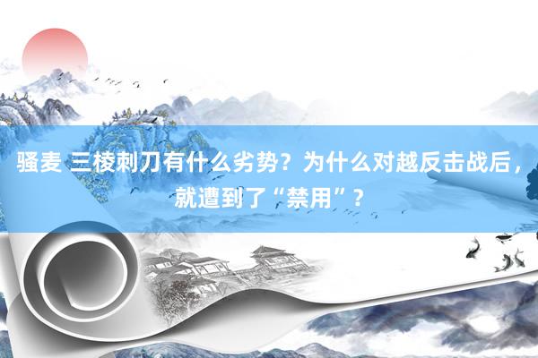 骚麦 三棱刺刀有什么劣势？为什么对越反击战后，就遭到了“禁用”？