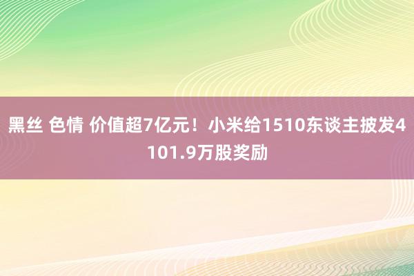 黑丝 色情 价值超7亿元！小米给1510东谈主披发4101.9万股奖励