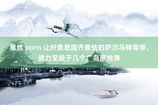 黑丝 porn 让好意思国齐畏怯的萨尔马特导弹，战力至极于几个广岛原枪弹