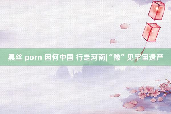 黑丝 porn 因何中国 行走河南|“豫”见宇宙遗产